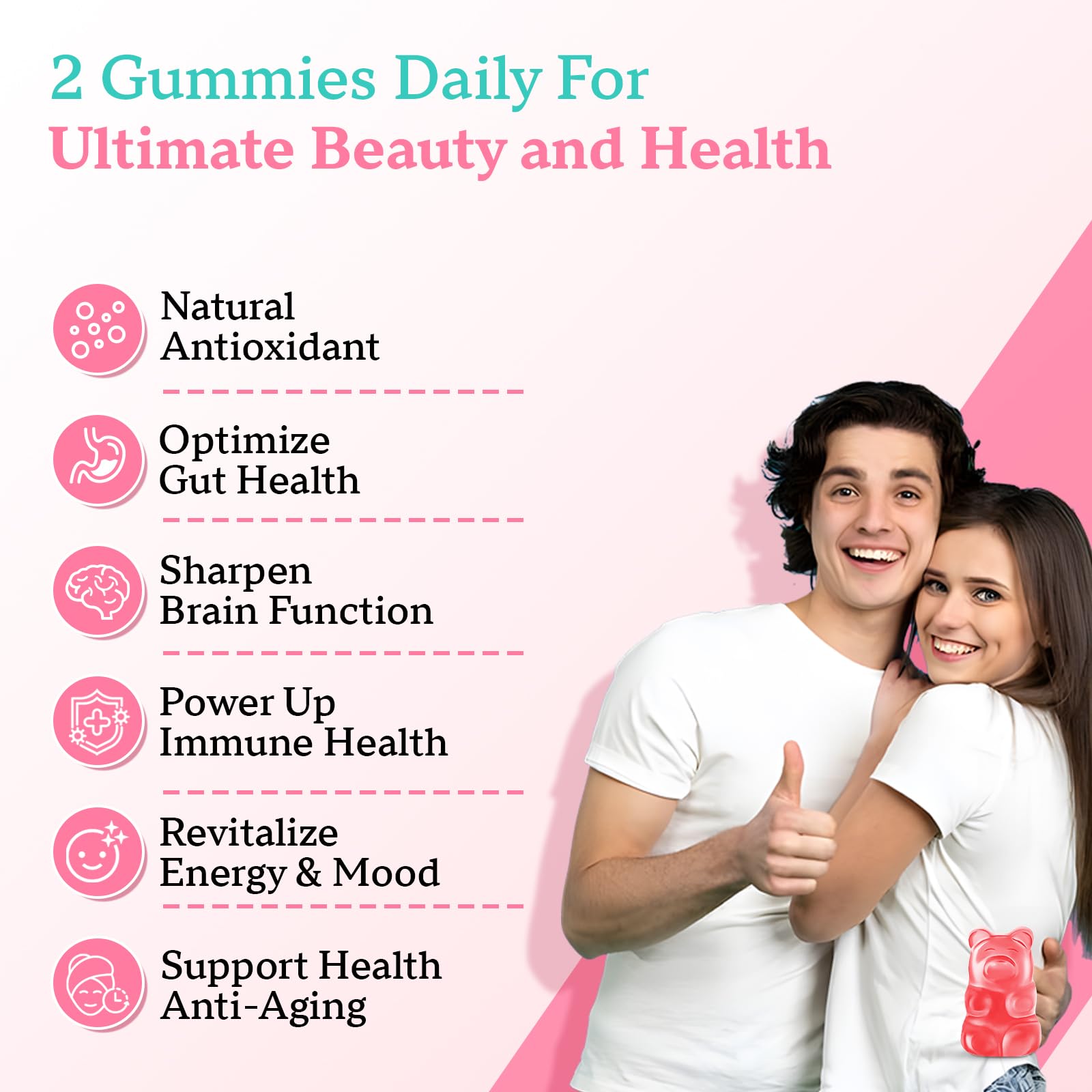 Collagen Gummies for Women Men, Sugar Free Protein Collagen Gummies, Hydrolyzed Collagen Peptide Type I II III V X with Biotin Vitamin C A B D E for Skin Hair Nails