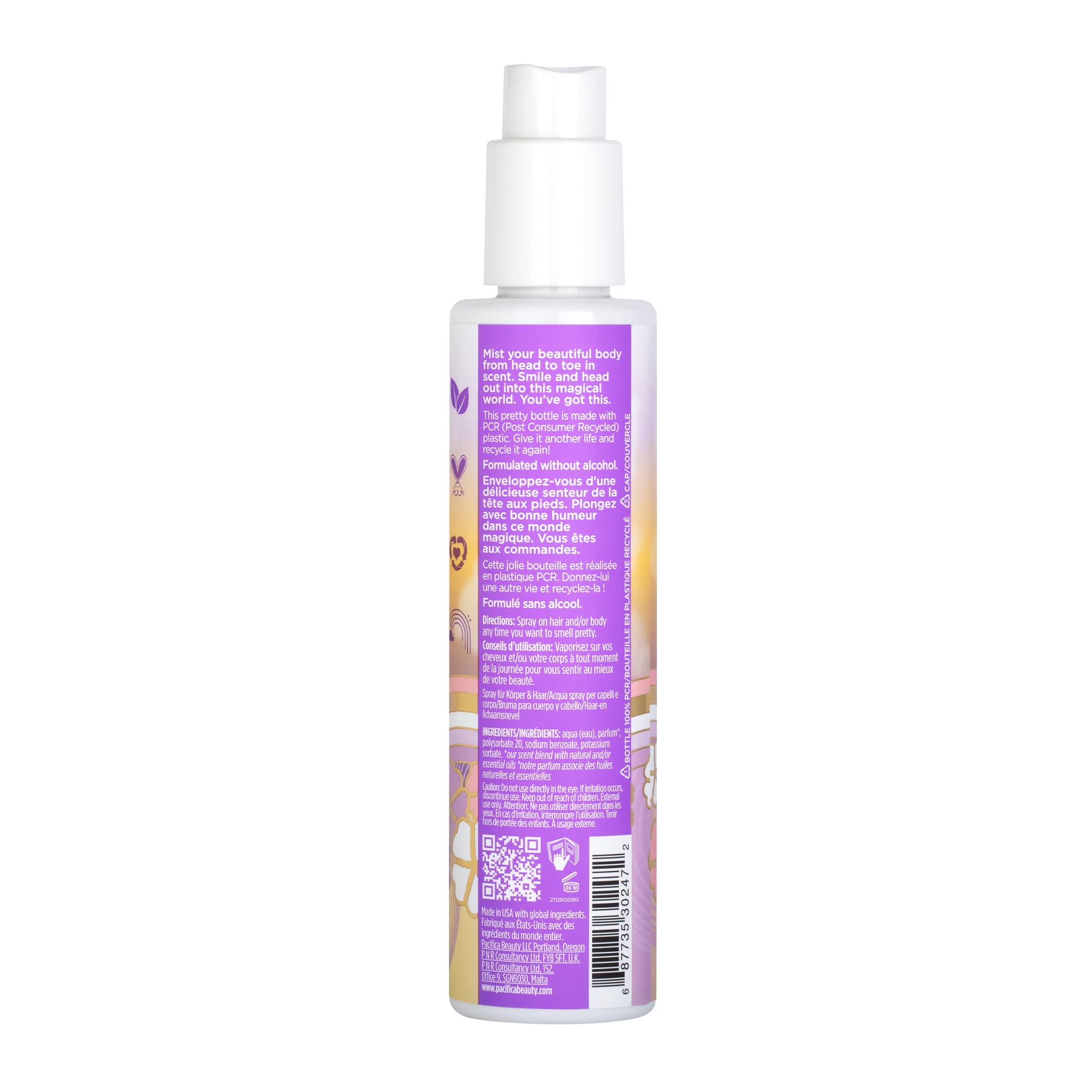 Pacifica Hair & Body Mist - French Lilac Hair & Body Spray for Women - Body Mist Perfumes for Women - Hair Perfume - Clean Fragrance - Fresh & Flora - Vegan & Cruelty-Free Dermatologist Tested