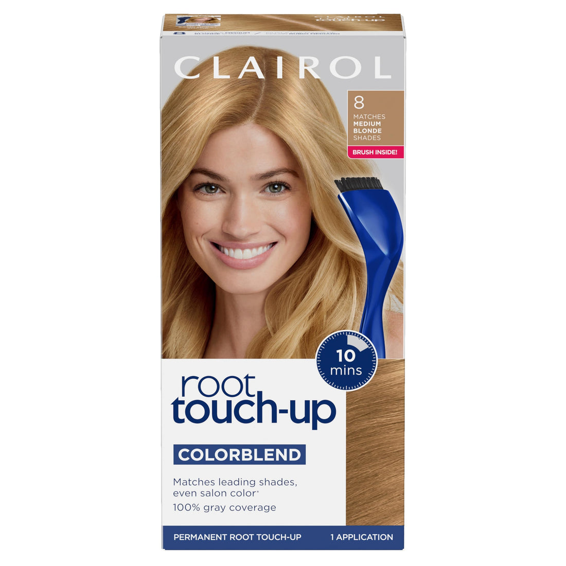 Clairol Root Touch-Up by Nice'n Easy Permanent Hair Dye, 8 Medium Blonde Hair Color, Pack of 1