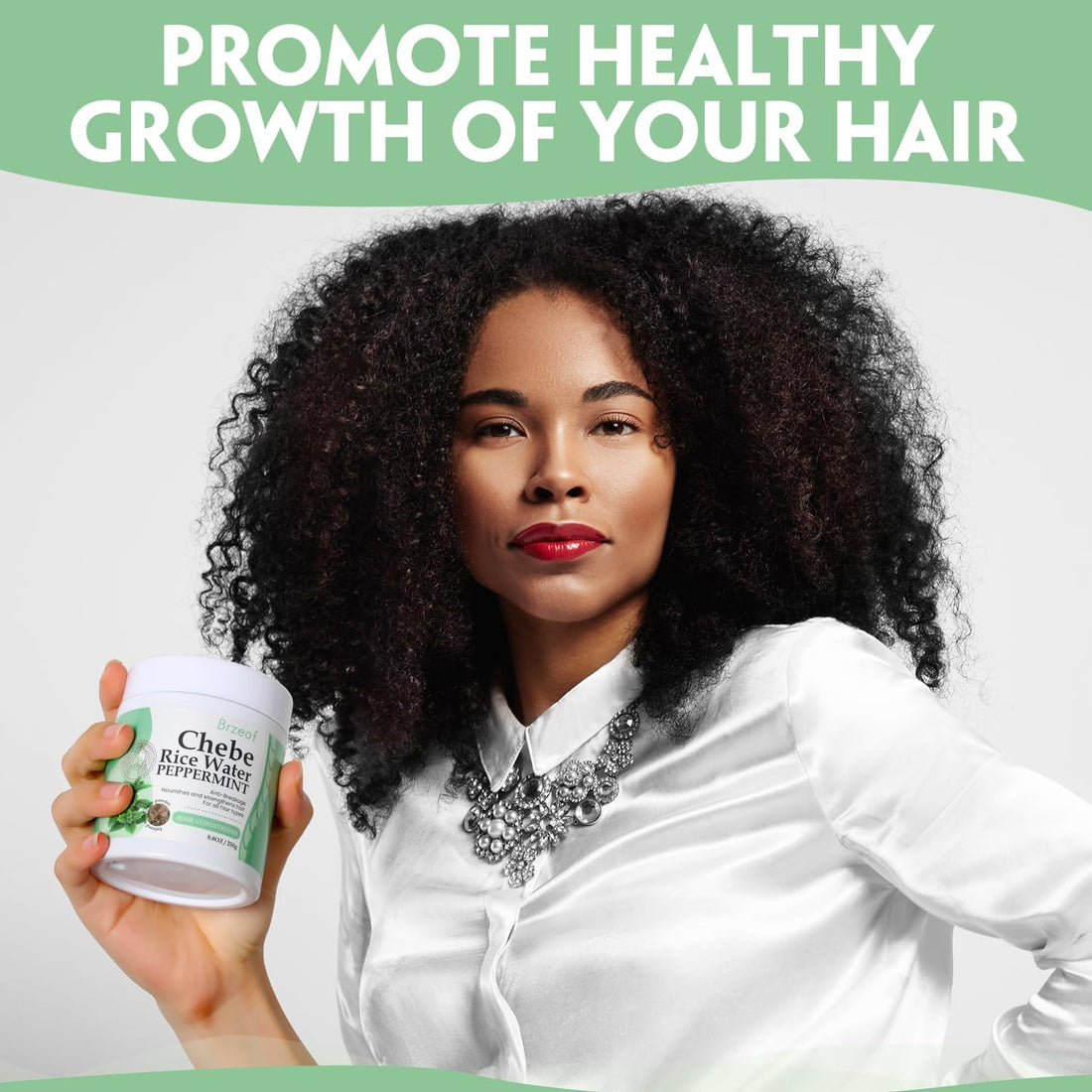 Brzeaf Vegan Leave-In Conditioner (8.8 OZ) - Promotes Hair Growth, Revives Dry & Damaged Hair for Women and Men, Deters Breakage