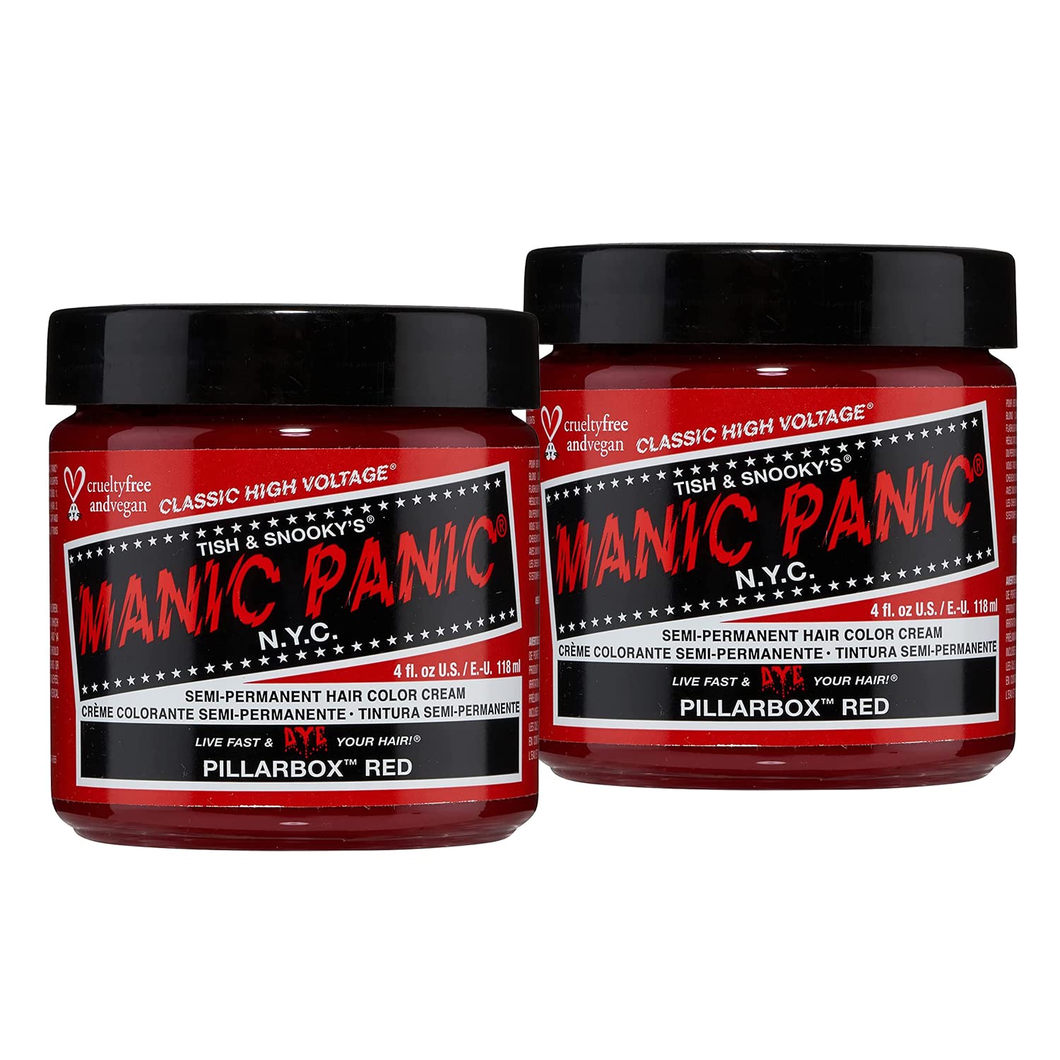 Manic Panic Semi-Permament Haircolor Pillarbox Red 4oz (2 Pack)
