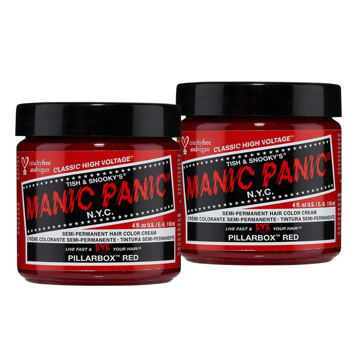 Manic Panic Semi-Permament Haircolor Pillarbox Red 4oz (2 Pack)