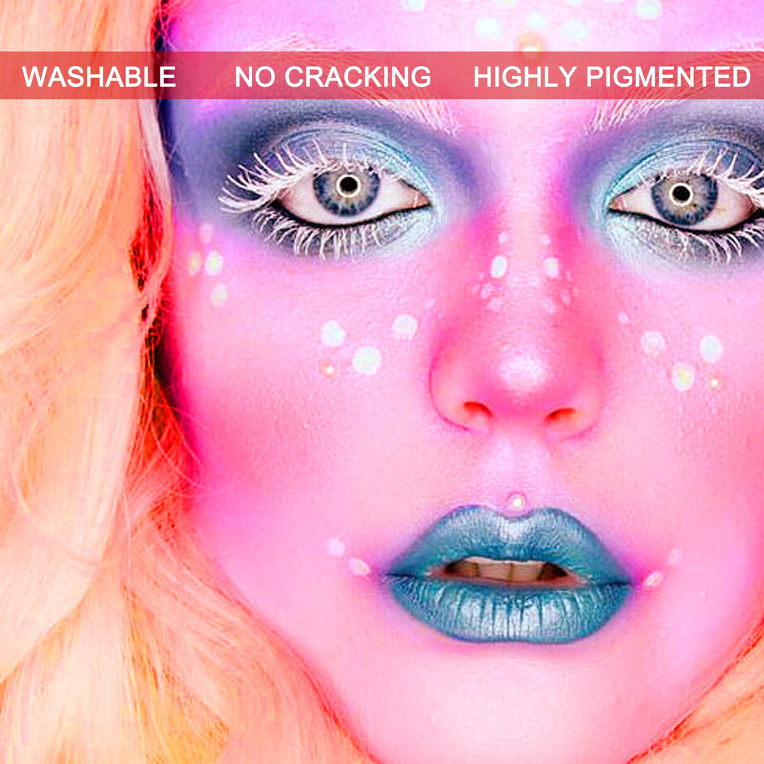 MEICOLY Pink Halloween Face Body Paint, 2.37Oz Large Tube Water Based Non-Toxic Body Paint for Adult Children,Highly Pigmented Face Painting for SFX Special Effects Cosplay Makeup