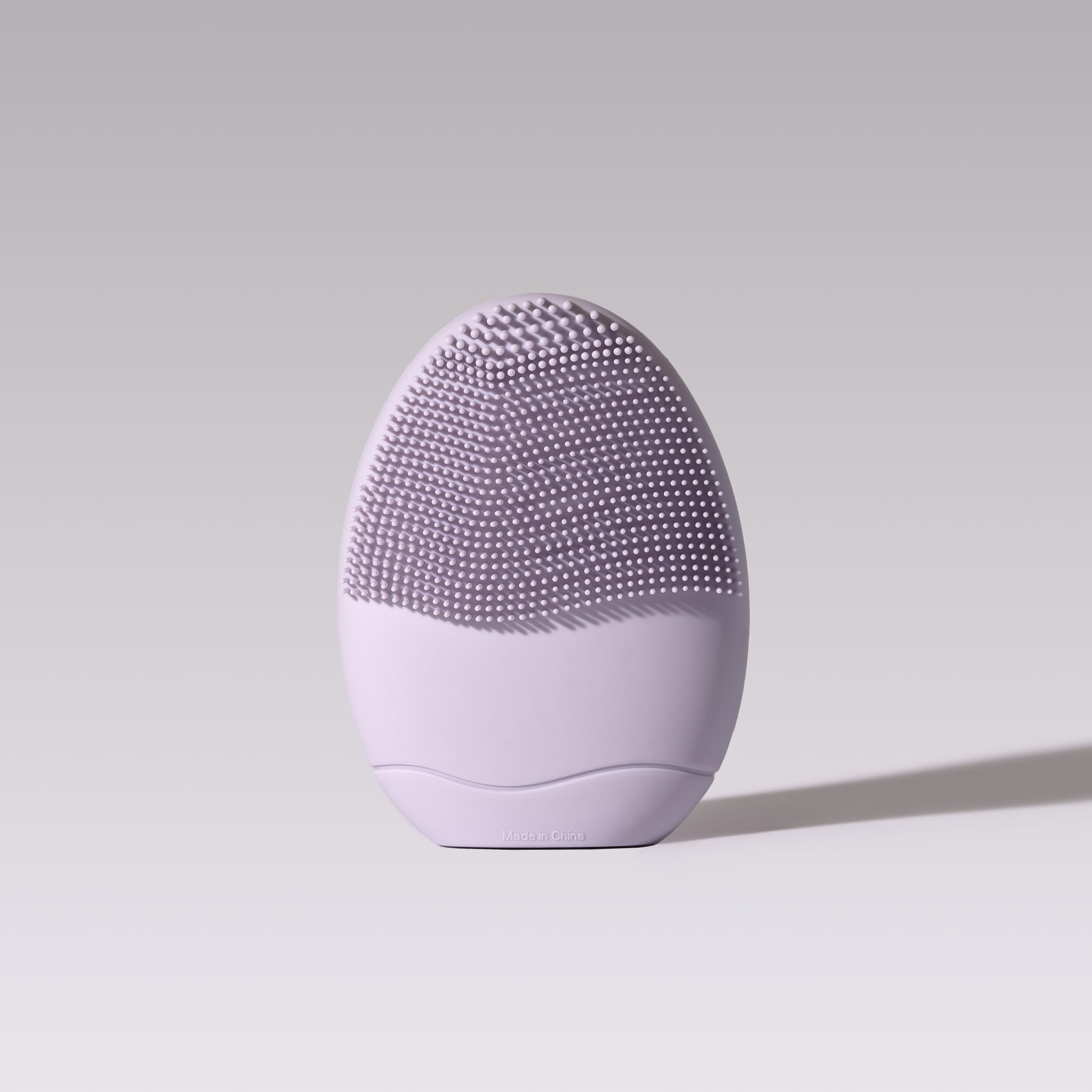 LOLLIPOP Palm Size Dual-Sided Silicone Face Exfoliator, Face Scrubber, Synthetic Face Brush Cleanser, Facial Cleansing Brush for Massage, Plum