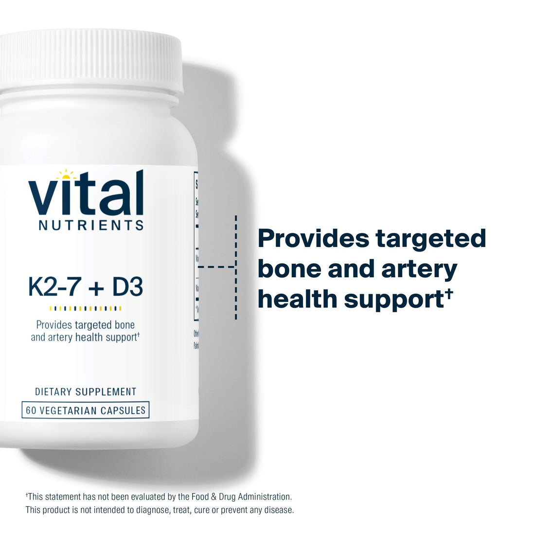 Vital Nutrients Vitamin D3 + K2 | 2000 IU | Vitamin D3 K2 Supplement | Vitamin D Complex for Healthy Calcium Levels, Muscle & Bone Health | Gluten, Dairy, Soy Free | 60 Capsules