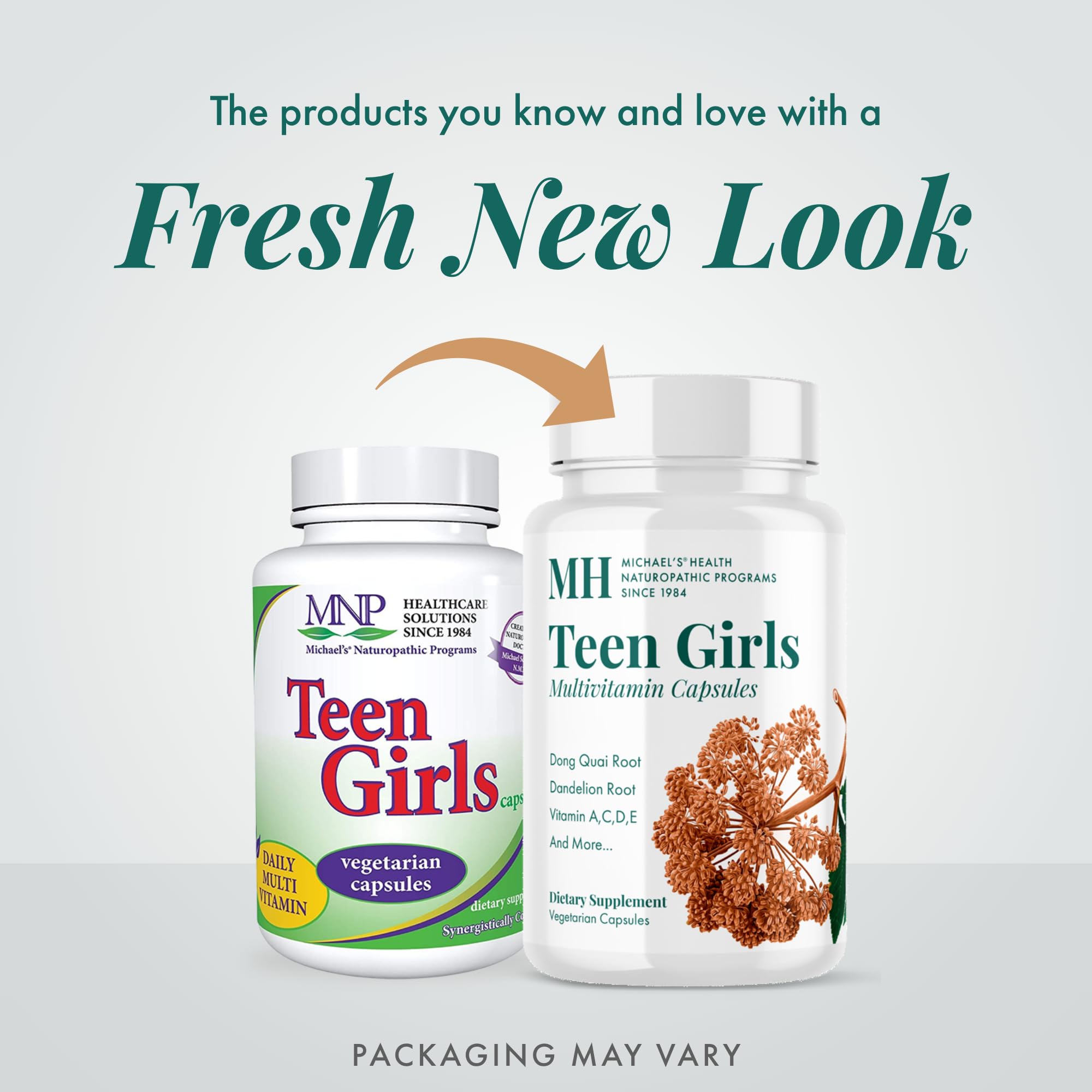 MICHAEL'S Health Naturopathic Programs Teen Girls Multivitamin - 60 Vegetarian Capsules - Nutrients for Healthy Growth & Development - Kosher - 30 Servings