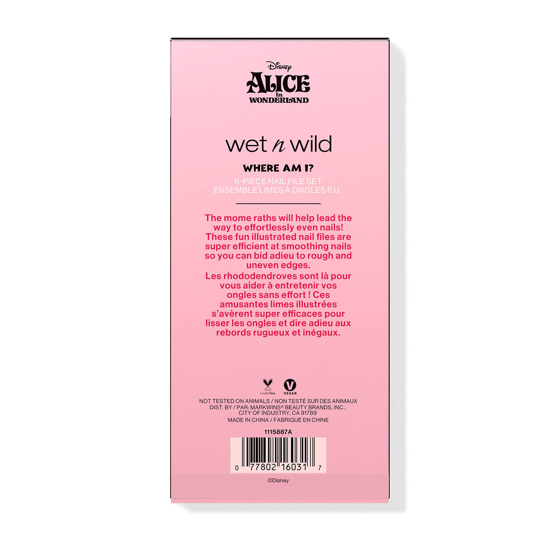 wet n wild Where Am I 6-Piece Nail File Set Alice In Wonderland Collection