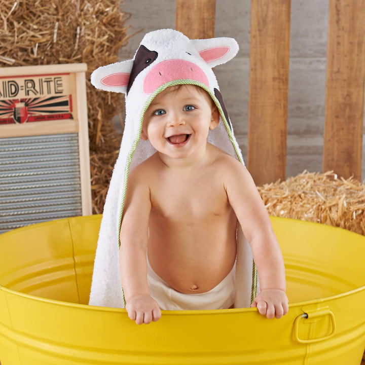 Baby Aspen Utterly Adorable Cow Hooded Towel/Baby Robe, 0-9 Months