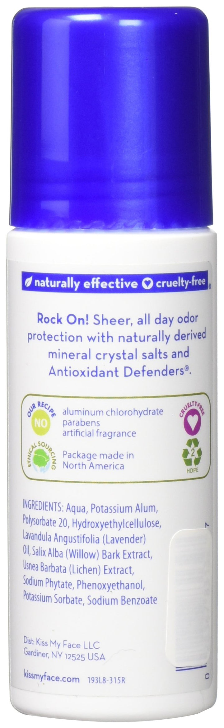 Kiss My Face Paraben Free Liquid Rock Roll-On Deodorant, Lavender - 3 oz - 2 pk