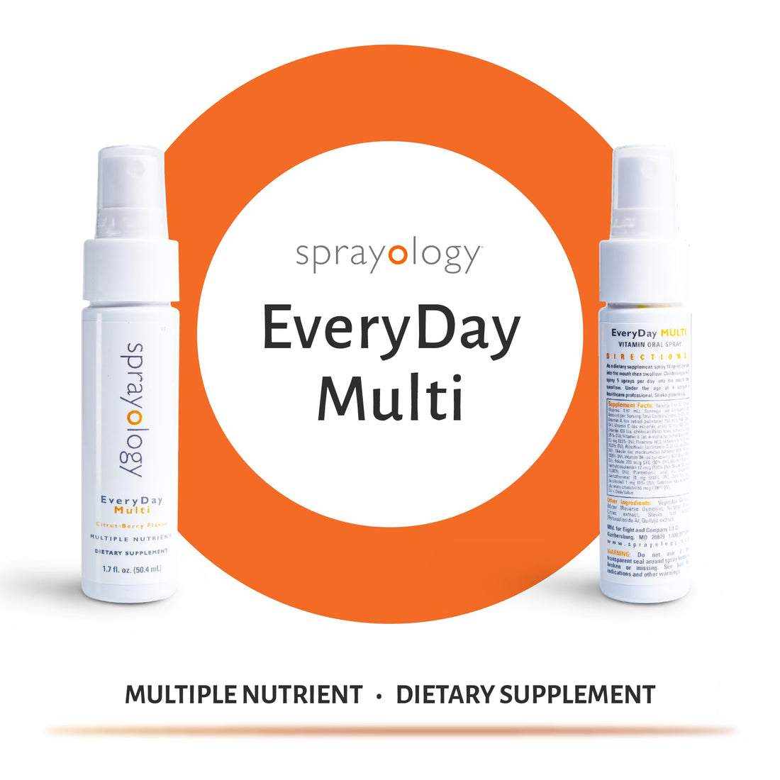 Sprayology Everyday Multi Spray | Daily Multivitamin Spray for Men, Women & Kids (Ages 4+) | High-Absorption Formula with Vitamin B12, D3, Folate, Biotin & More | Non-GMO | 26 Day Supply (1.7 fl oz)