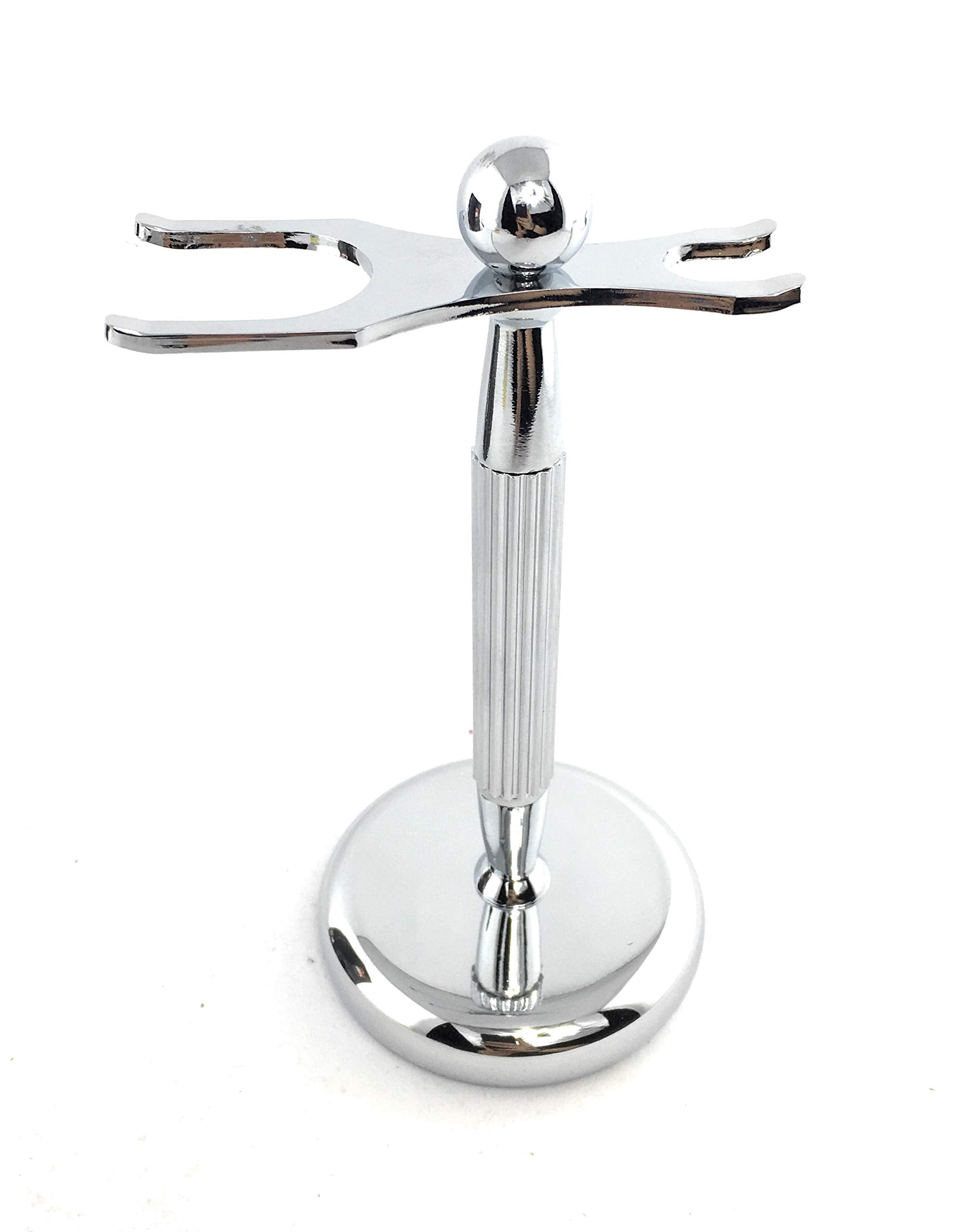Brush and Razor Stand -- All chrome will fit all kinds of brushes and razors!