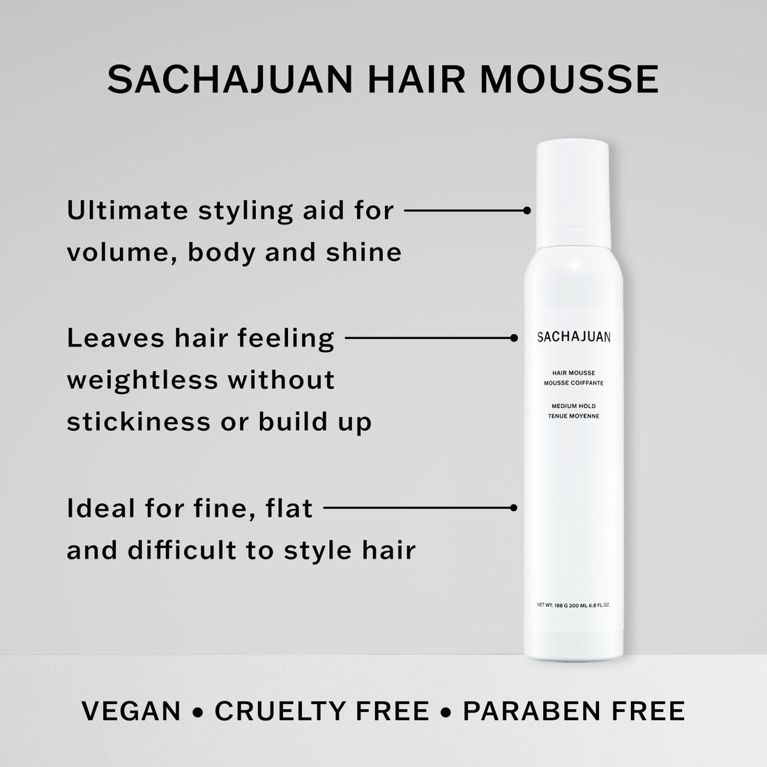 Sachajuan Hair Mousse 6.8 Oz