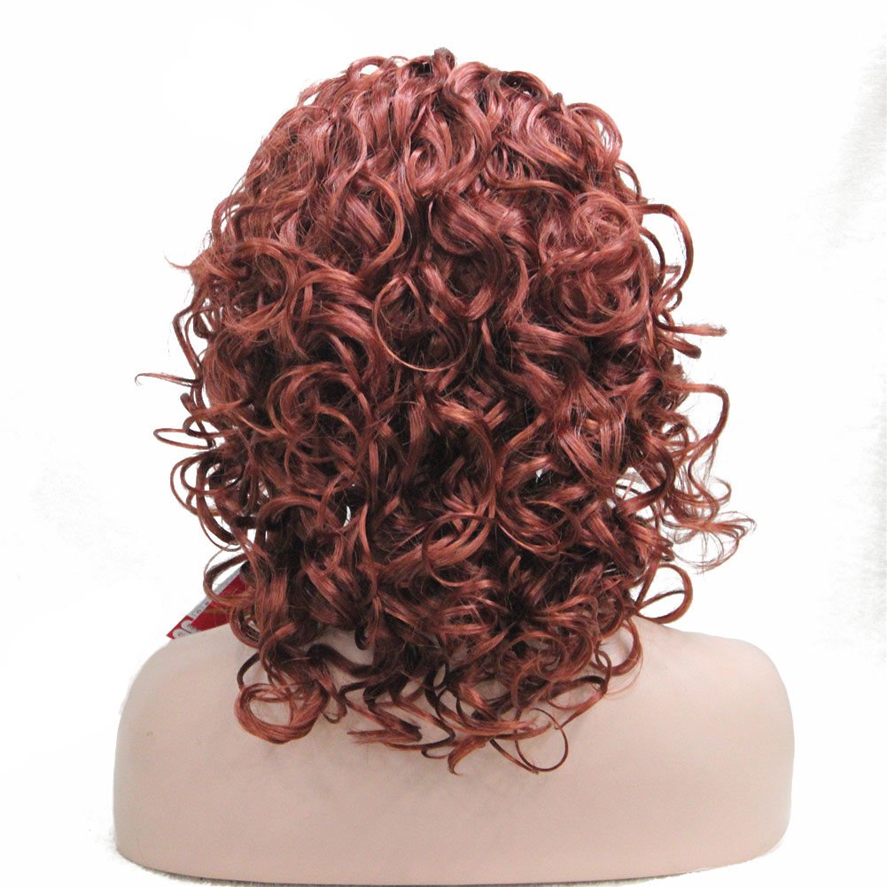#130-Fox Red: Aimole Short Curly Wigs Women'S Wig 3/4 Half Head Wig With Black Headband(130-Fox Red)