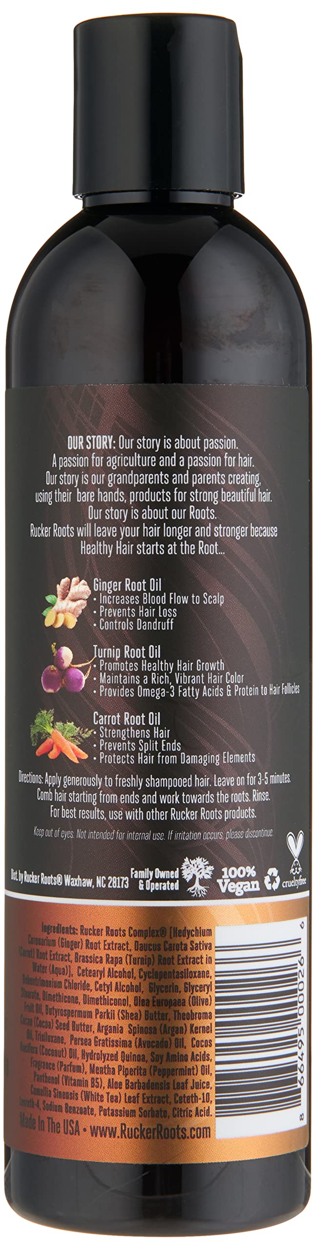 Rucker Roots Detangling Conditioner |Turnip, Carrot, Ginger Root Oils| For All Hair Types| Hydrates & Moisturizes Hair| Detangles Hair