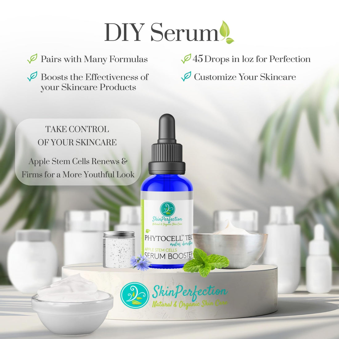 Phytocelltec Malus Domestica Apple Stem Cells Anti-Aging Serum Booster Phospholipids - Lotion Making Supplies - Make Your Own Cosmetics