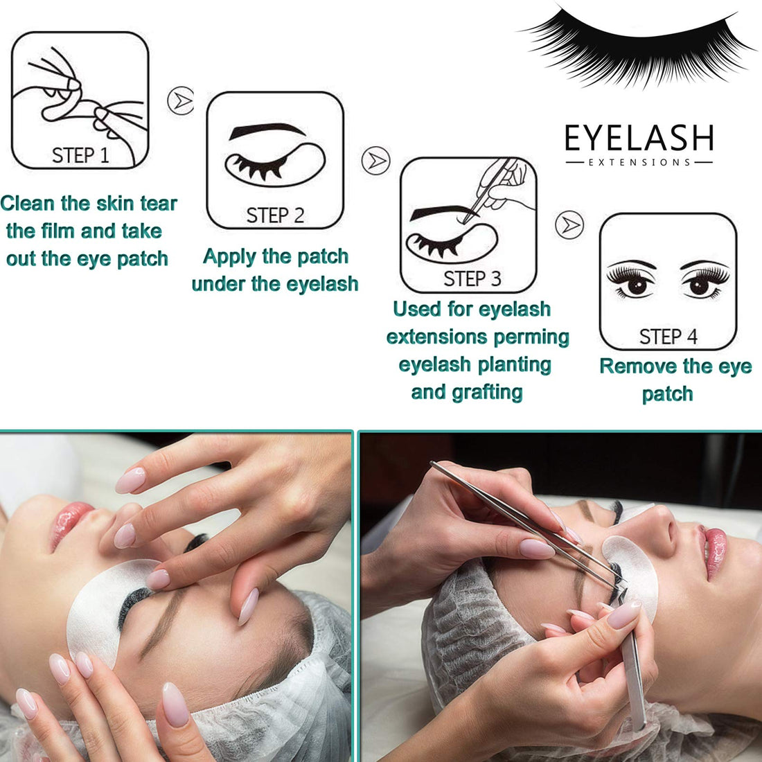 50 Pairs Under Eye Pads, Eyelash Extension Gel Patches, Lint Free DIY False Lash Extension Beauty Makeup Hydrogel Gel Eye Patches