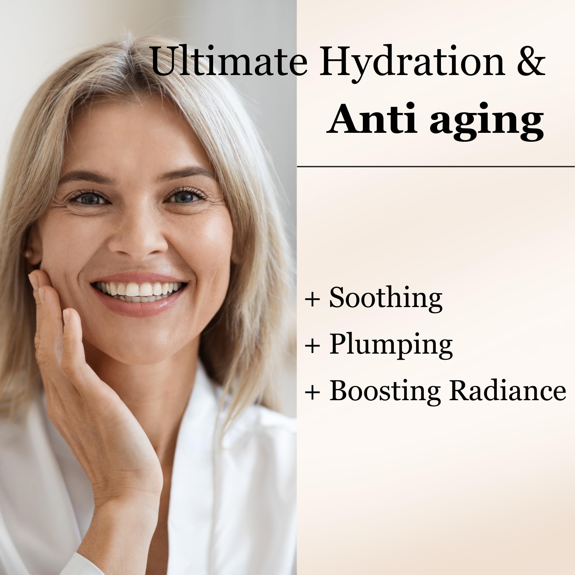 Ultimate Hydration & Anti-Aging Hyaluronic-Acid Facial Serum | with CoQ10, Vitamin B, Vitamin C & Chamomile Extract | Soothing, Plumping & Renewing | For Sensitive Skin, All Skin Types | 1 fl oz