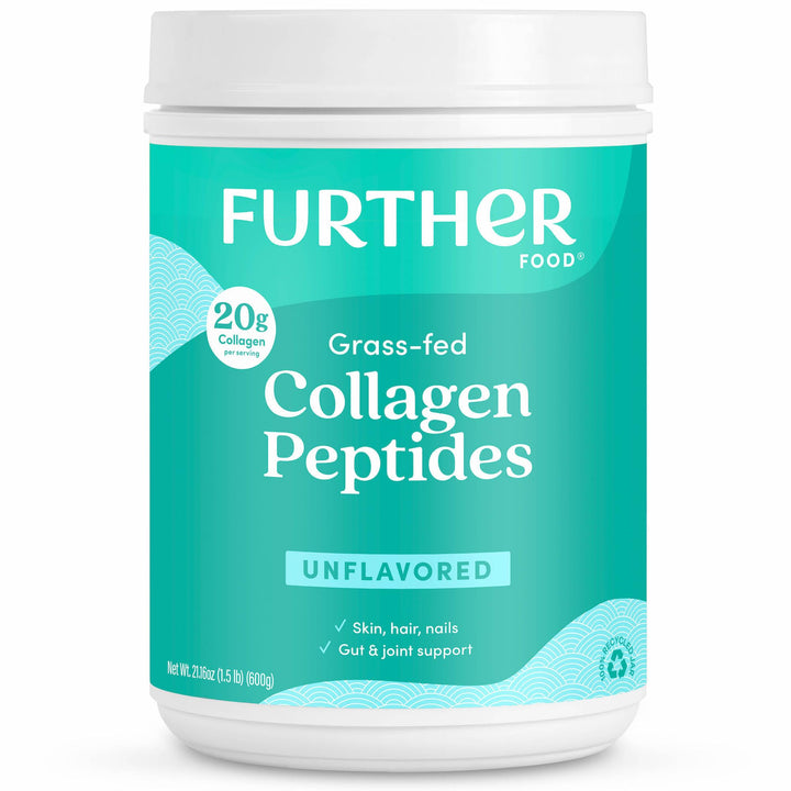 Further Food Unflavored Collagen Peptides Powder, Grass-Fed Pasture-Raised Hydrolyzed Type 1 & 3 Protein Gut Health