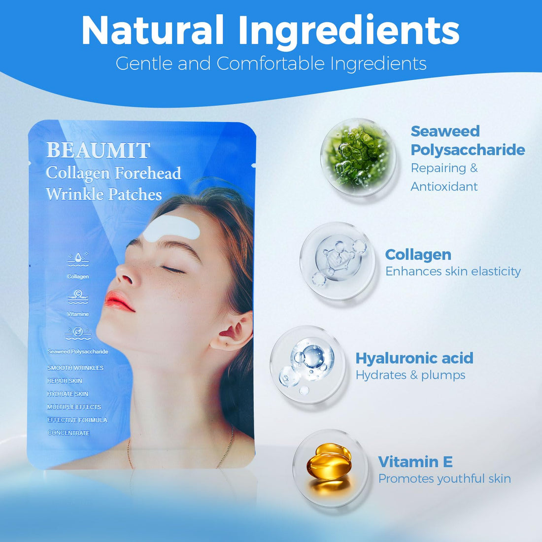 Okela Forehead Wrinkle Patches 20 pcs with Collagen, Vitamin, Anti Wrinkle Patches, Forehead Wrinkles Beauty Treatment