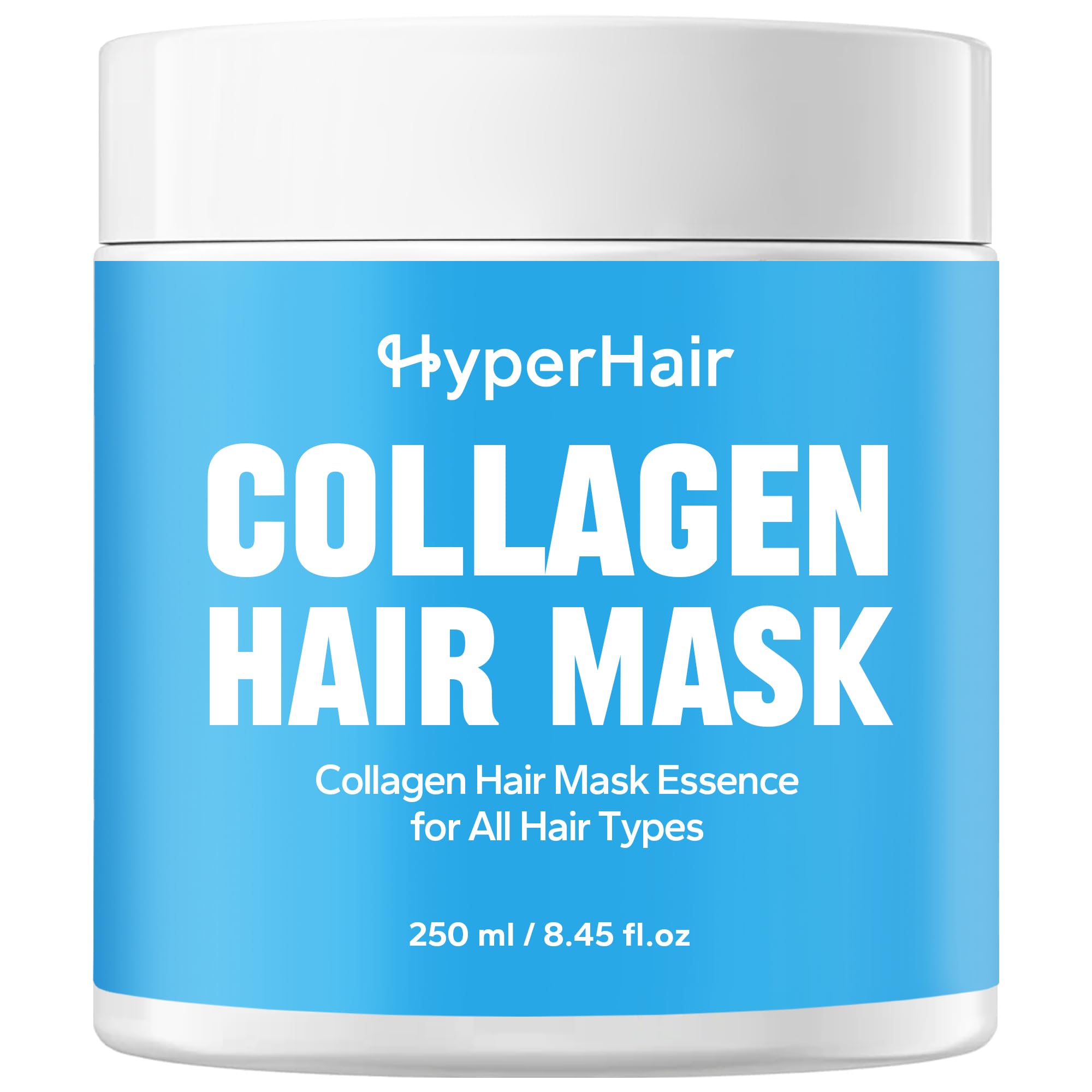 HyperHair Collagen Hair Mask (250ml), Treatment Deep Repair Conditioning, Natural Deep Conditioner Hydrating Masque, Argan Oil Collagen Hair Mask Essence for Dry Damaged Hair All Hair Types