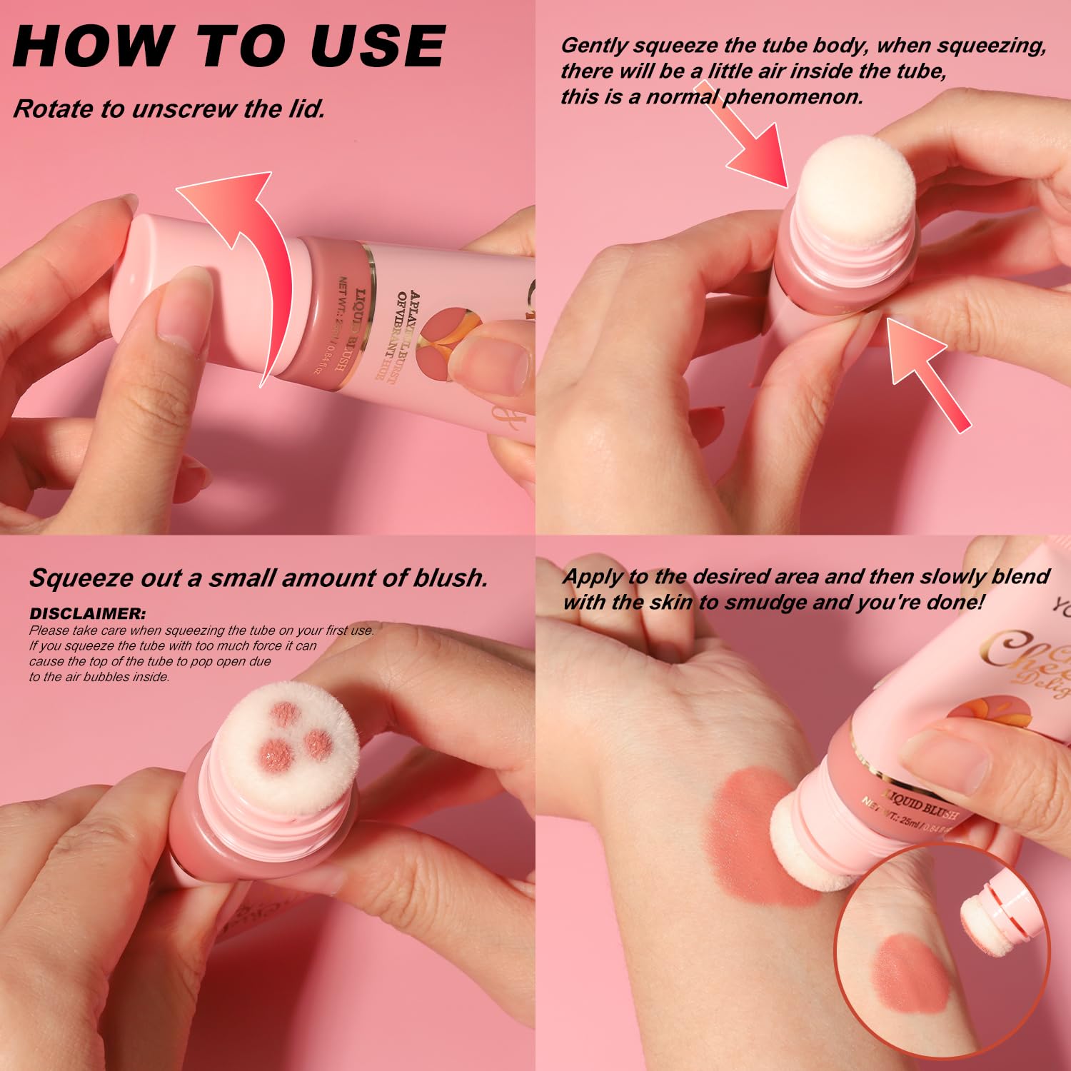 YOUNG VISION Shimmer Liquid Blush Wand - Radiant Cheek Tint | Luminous Rubor Liquido con Brillo | Dewy & Light-Reflecting | Maquillaje Iluminador para Mejillas,25ml/0.84 fl oz