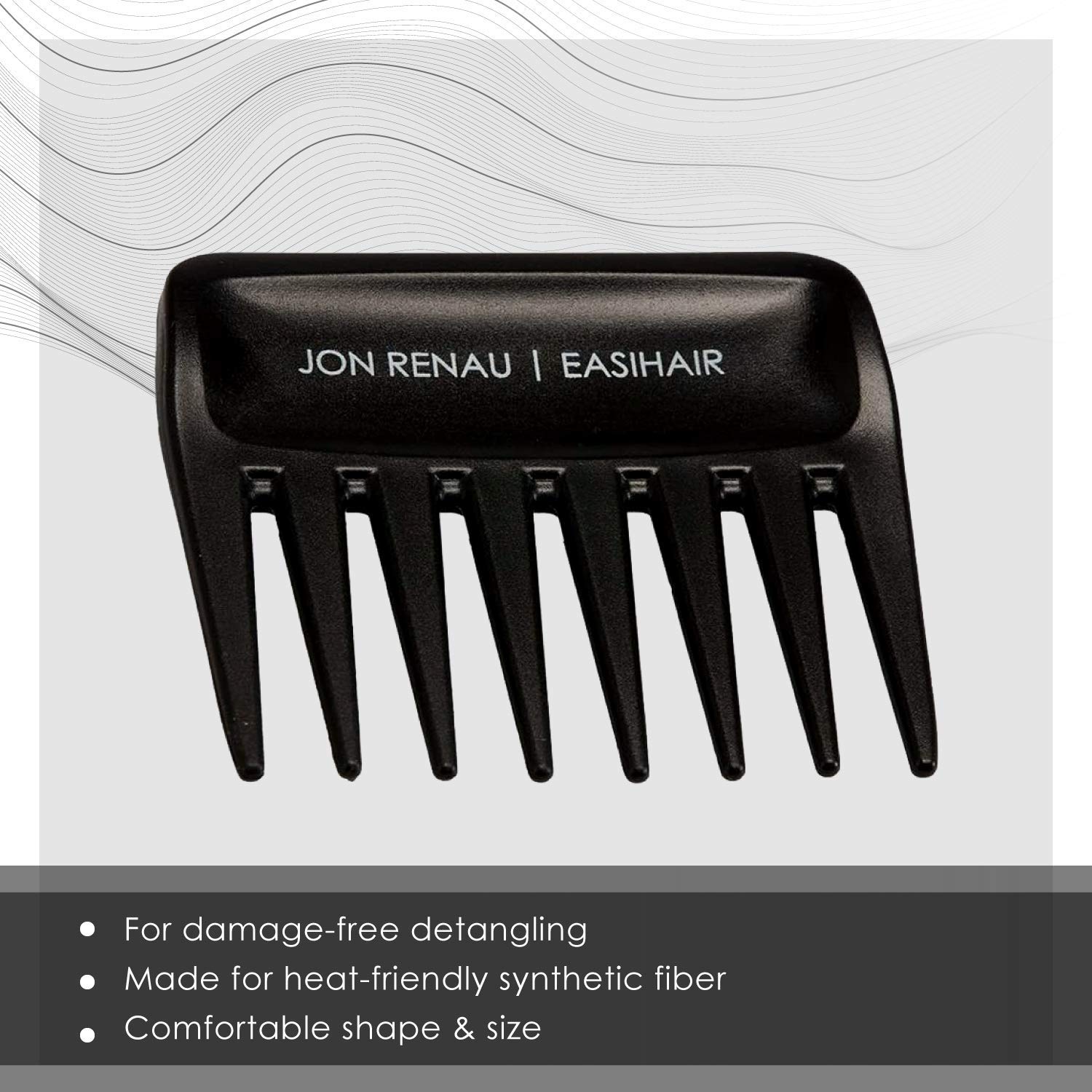 Set of 3 Wide Tooth Combs by Jon Renau & easiHair for Synthetic