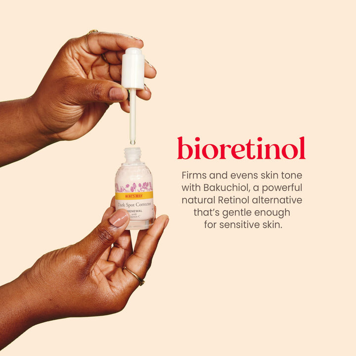 Burt's Bees Renewal Dark Spot Corrector With Natural Retinol Alternative and Vitamin C, Reduces Appearance of Dark Spots and Uneven Skin Tone, 98.6 Percent Natural Origin Skin Care, 1 fl. oz. Bottle