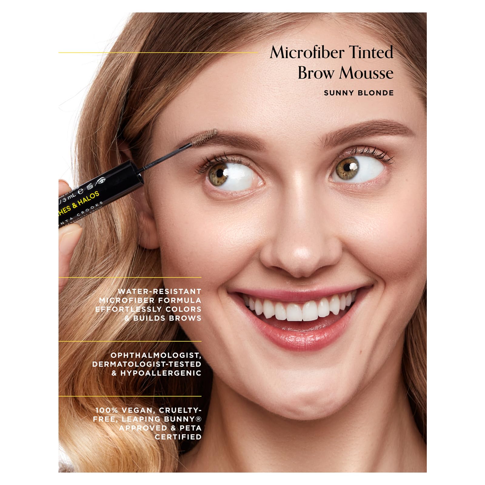 Arches & Halos Microfiber Tinted Brow Mousse in Sunny Blonde, 0.11 oz