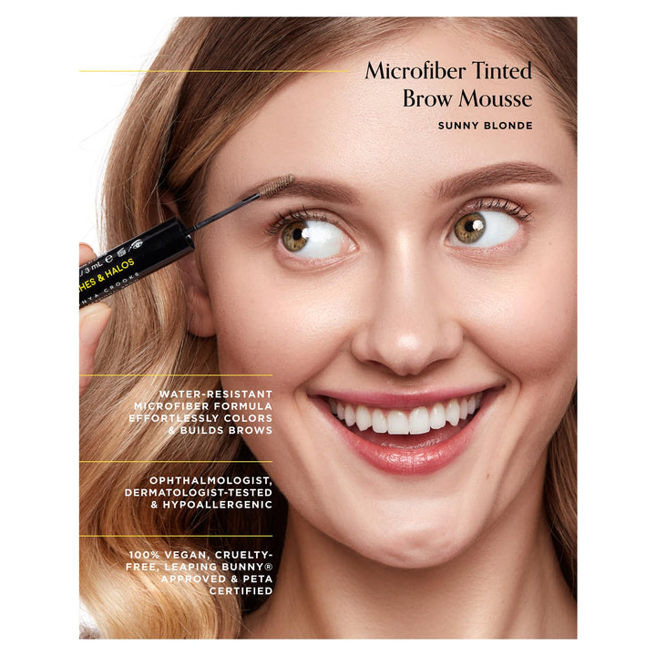 Arches & Halos Microfiber Tinted Brow Mousse in Sunny Blonde, 0.11 oz