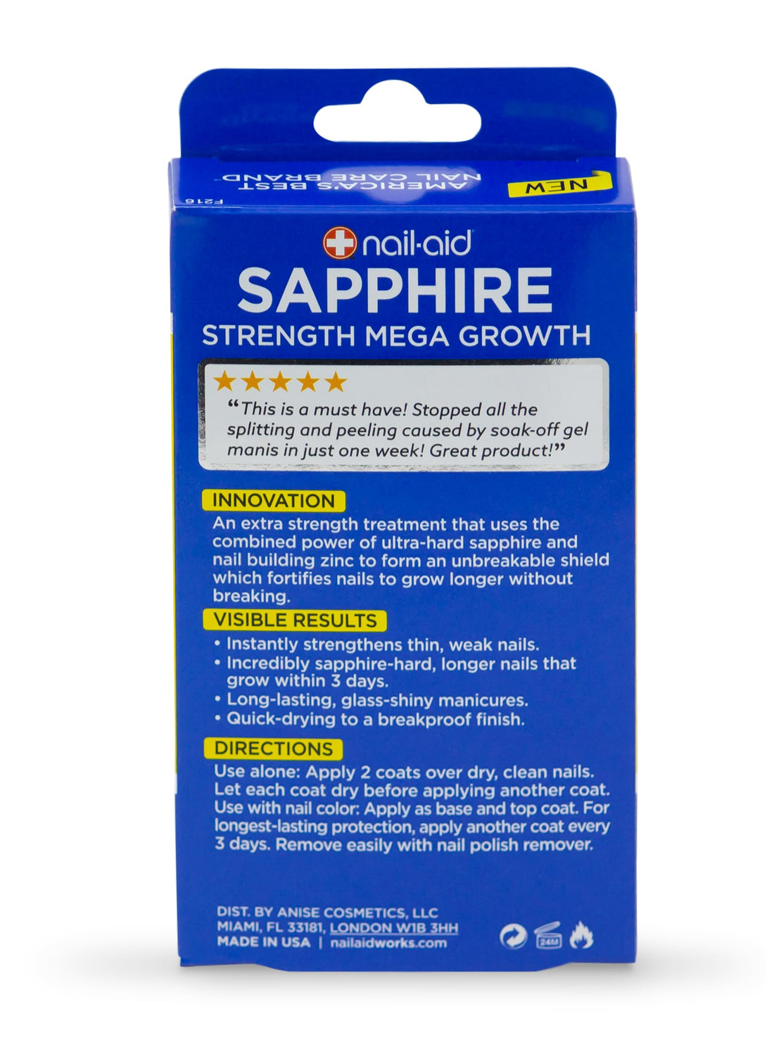 NAIL-AID Sapphire Strength Mega Growth, Clear, 0.55 Fluid Ounce