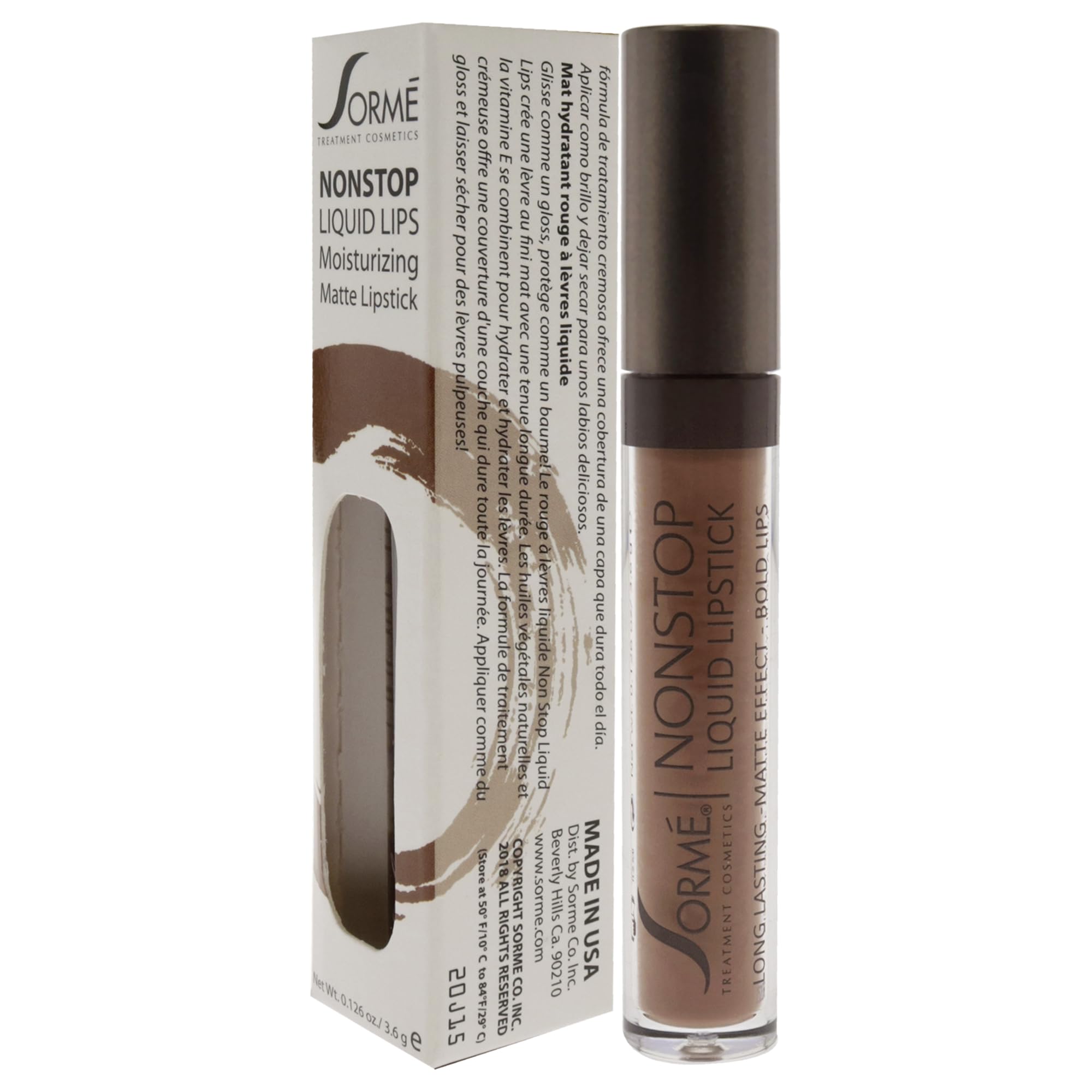 Sorme Cosmetics Nonstop Liquid Lipstick, Ribbon 271, 0.126 Fluid Ounce