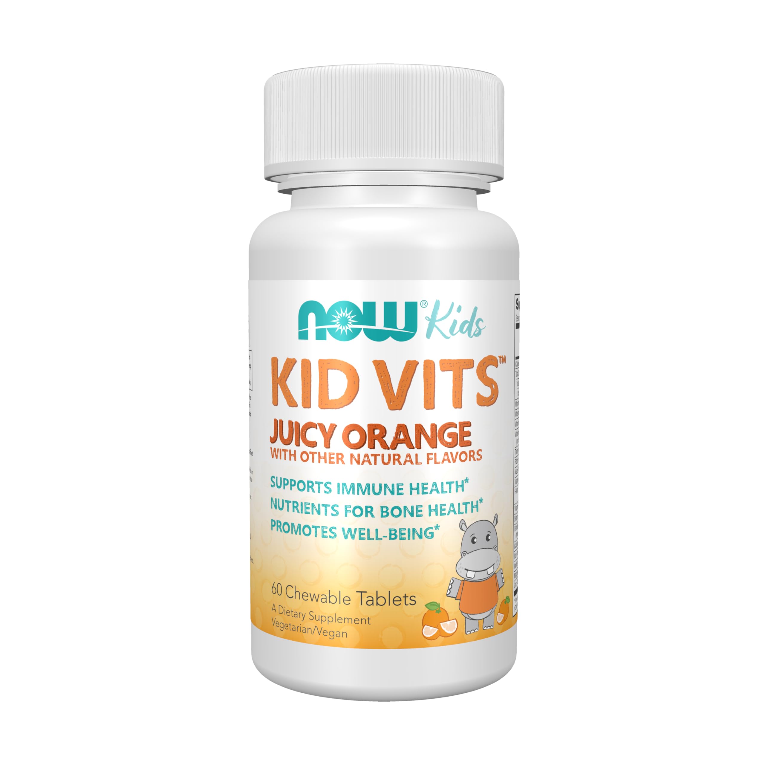 NOW Kids Supplements, Kid Vits Multivitamin, Juicy Orange, 60 Chewable Tablets