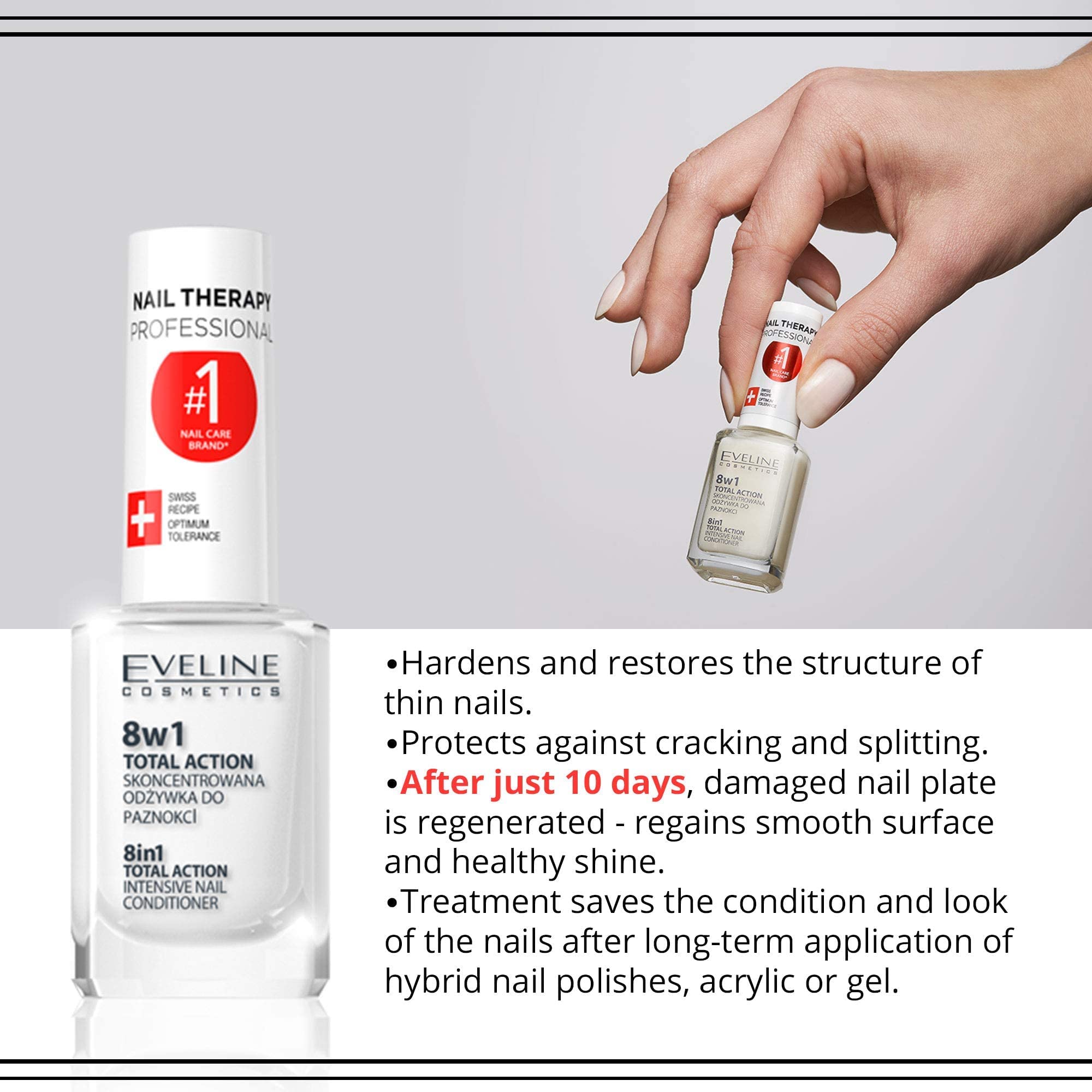 EVELINE COSMETICS Nail Therapy Professional No1 NAIL CARE BRAND YELLOW 8in1 AD