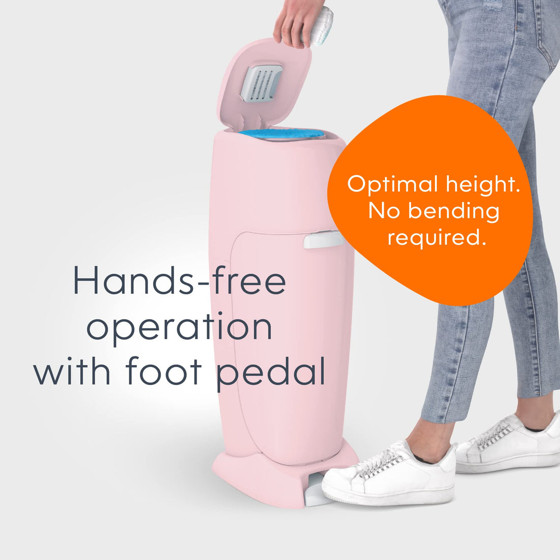 Playtex Diaper Genie Complete Pail with Built-In Odor Controlling Antimicrobial, Includes Pail & 1 Refill, Pink