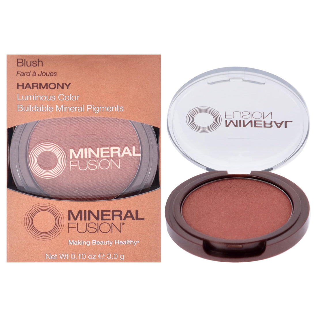 Mineral Fusion Blush, Harmony, Coral Shimmer, 0.10 oz (Packaging May Vary)