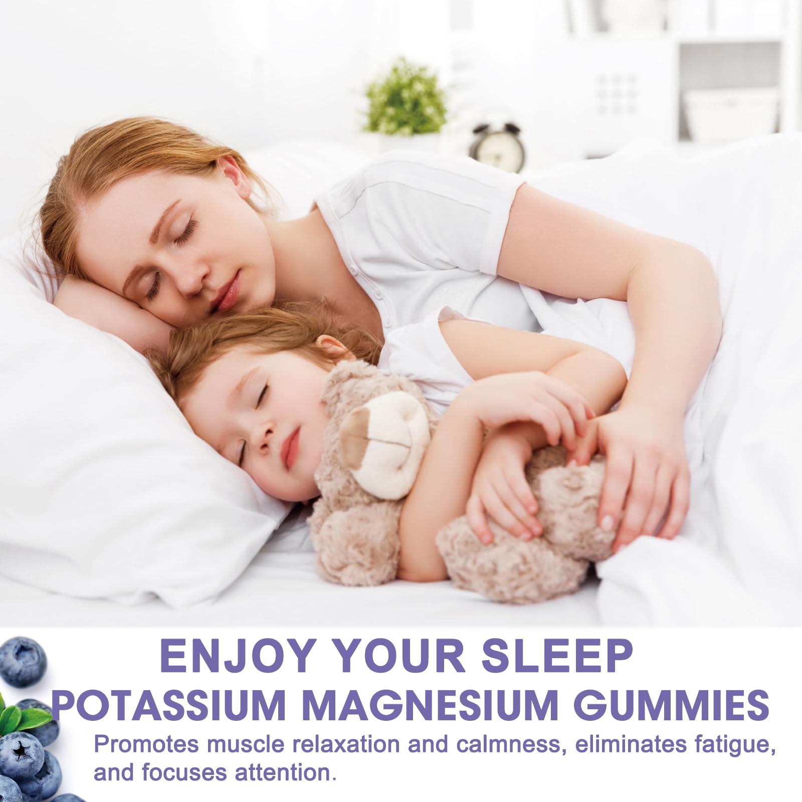 2 Pack Potassium Magnesium Gummies, Sugar-Free Potassium Gummies with Magnesium Glycinate 500mg Chewable Magnesium Potassium Supplements with Calcium, Zinc, Vitamin for Leg Cramps & Muscle