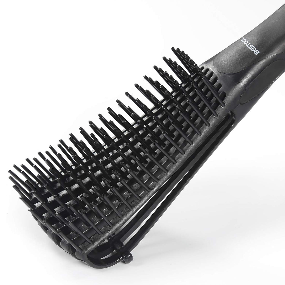 BESTOOL Detangling Brush, Detangler Brush for Natural Black/ Curly Hair Afro 3/4abc Texture, Faster n Easier Detangle Wet or Dry Hair with No Pain (Black)