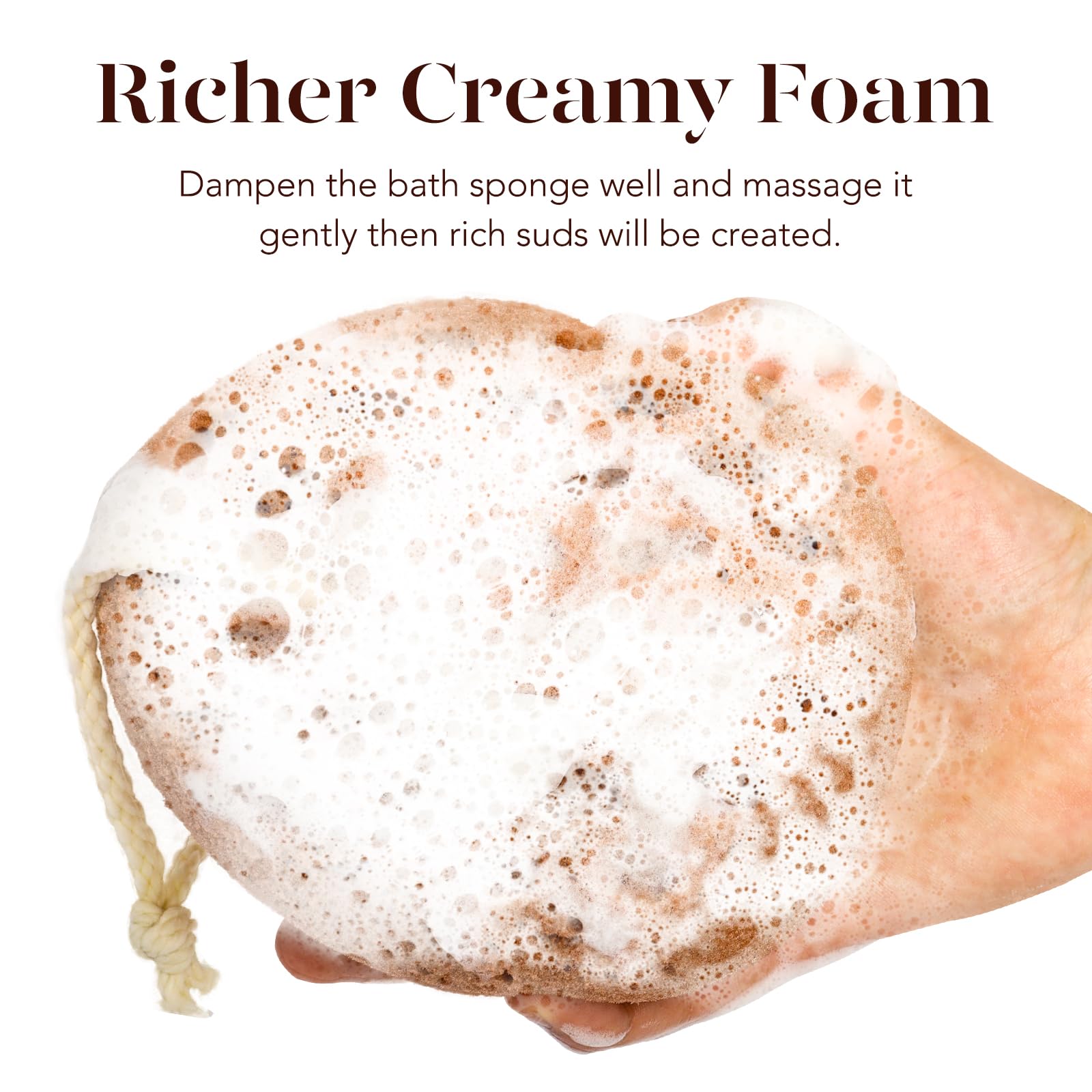 BAIMEI Bath Sponge, Sponge Loofah Body Scrubber, Shower Pouf Cleaning Loofahs Sponge (2pcs)