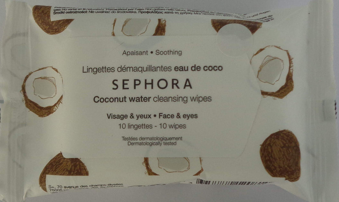 Sephora Coconut Water Cleansing Wipes (Travel Size - 10 Wipes)
