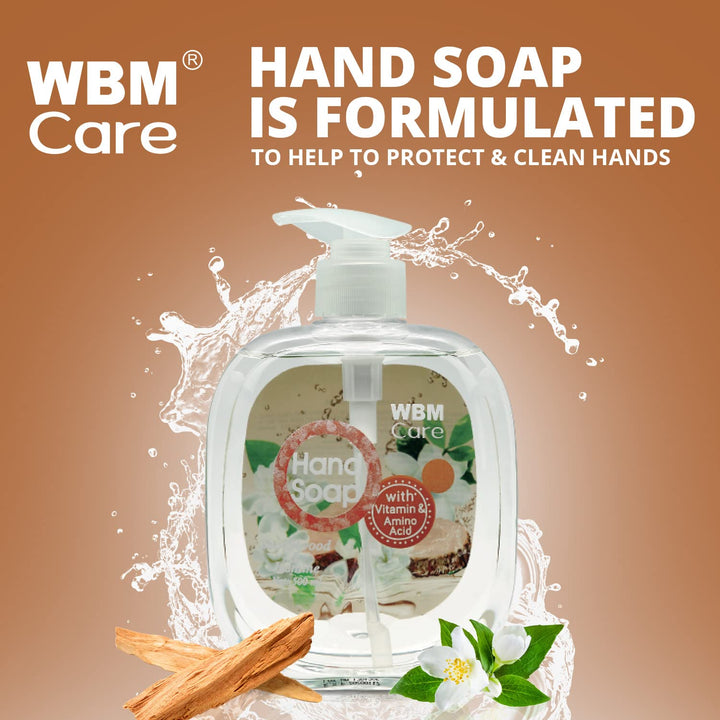 WBM Hand Soap, Combination of Himalayan Pink Salt with Sandalwood and Jasmine, Nourishing & Smooth, Best for All Skin Types, Natural Liquid Hand Soap - Pack of 1