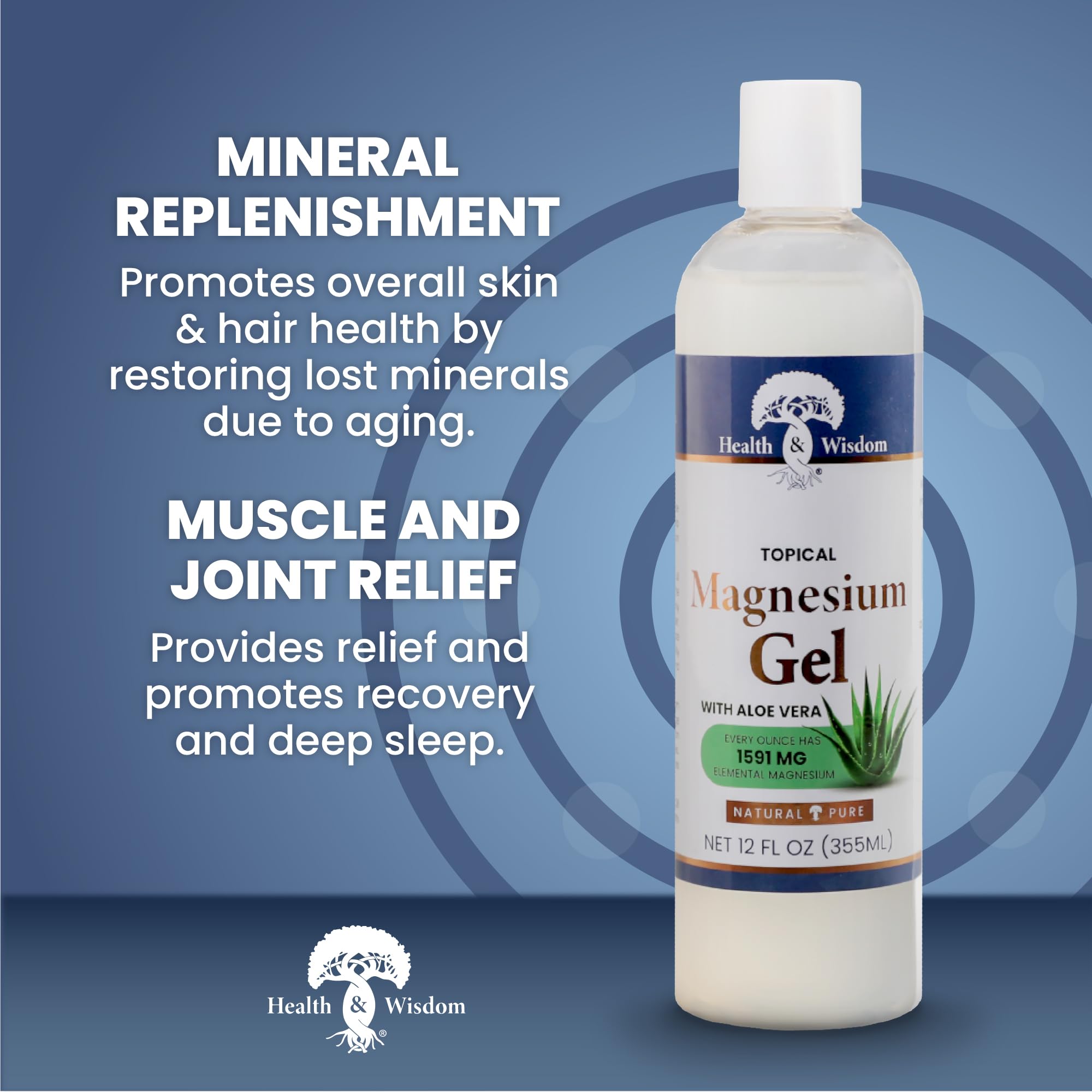 Health and Wisdom Inc. Magnesium Gel with Aloe Vera -- 12 fl oz