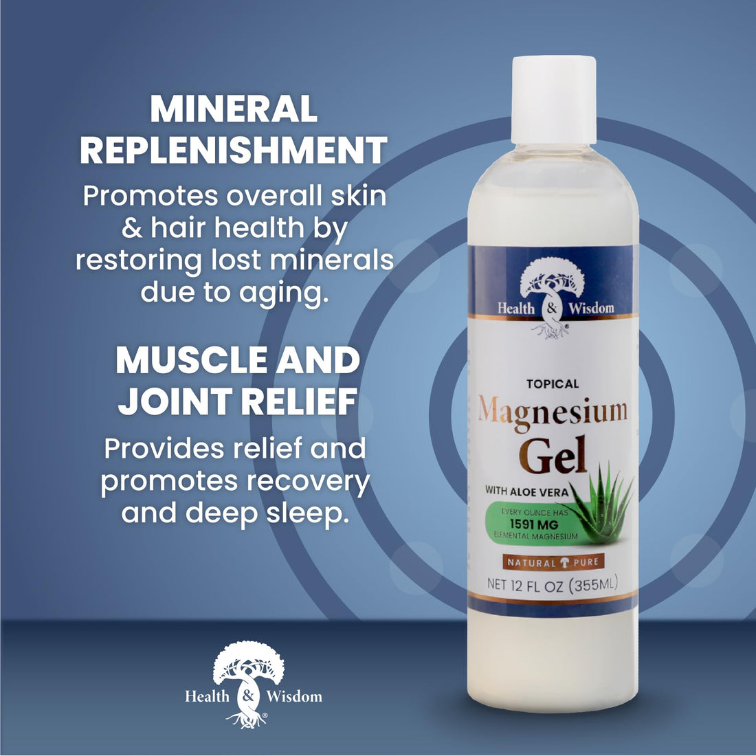 Health and Wisdom Inc. Magnesium Gel with Aloe Vera -- 12 fl oz