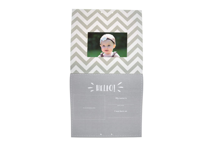 Pearhead Baby's First Year Calendar, Track Every Milestone and Memory, Full Year Milestone Tracker, Baby Keepsake, Gift For Baby Girl and Baby Boy, Gray Chevron