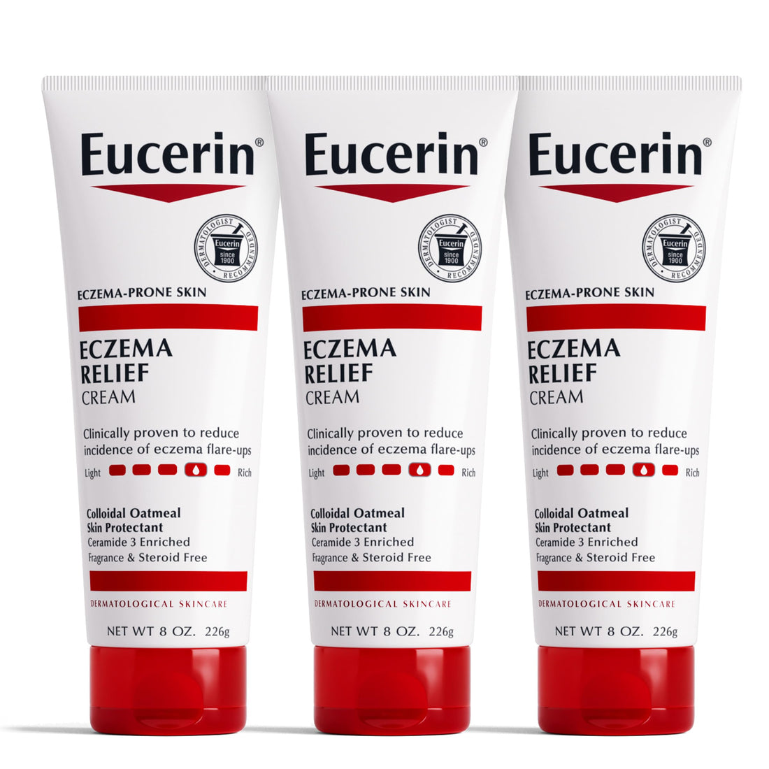 Eucerin Eczema Relief Body Creme, 8 Ounce (Pack of 3)