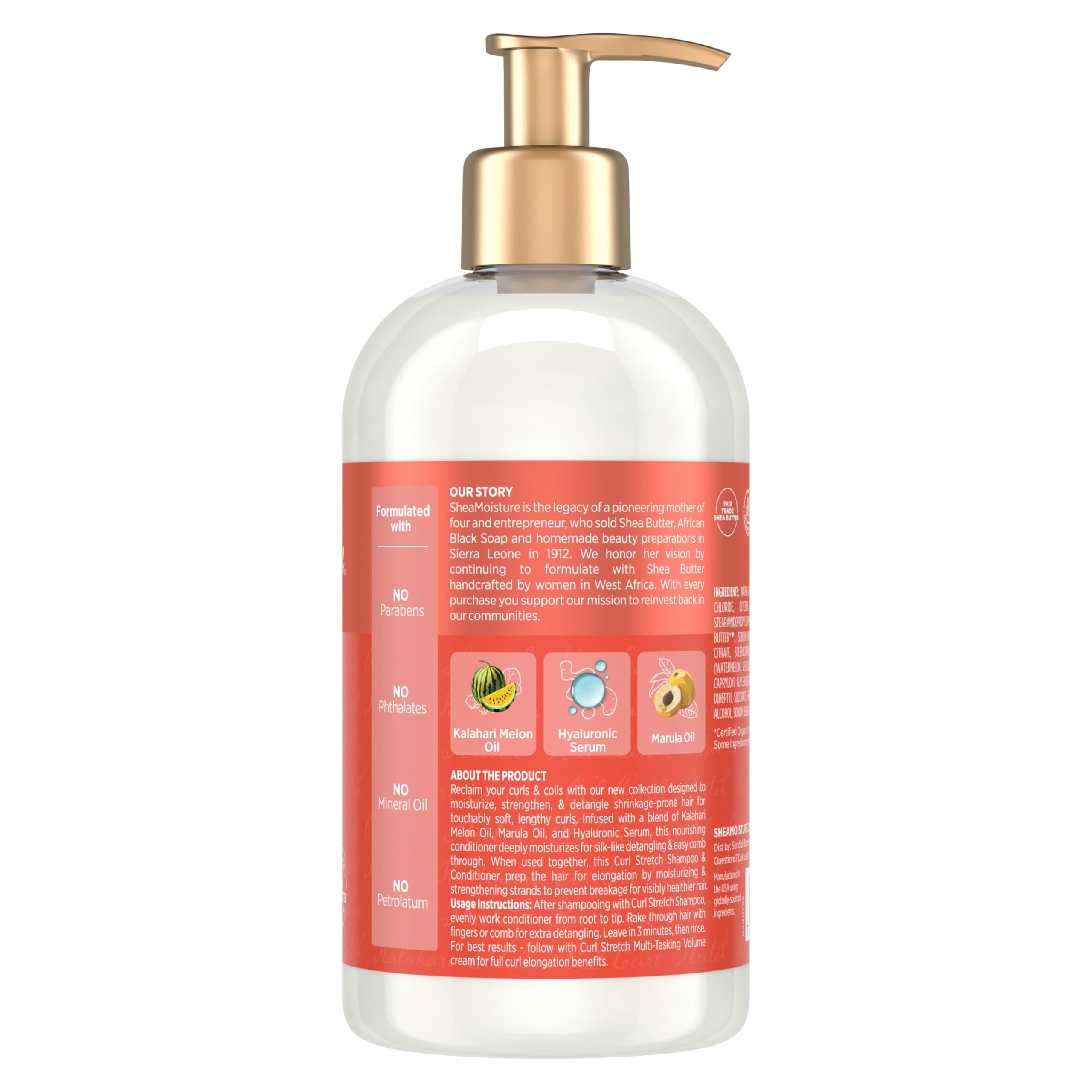 SheaMoisture Curl Stretch Conditioner Kalahari Melon Oil Infused with Hyaluronic Serum, Hydration Hero Deeply Moisturizes and Repairs Damage, for Easy Detangling and Styling 13 Fl Oz