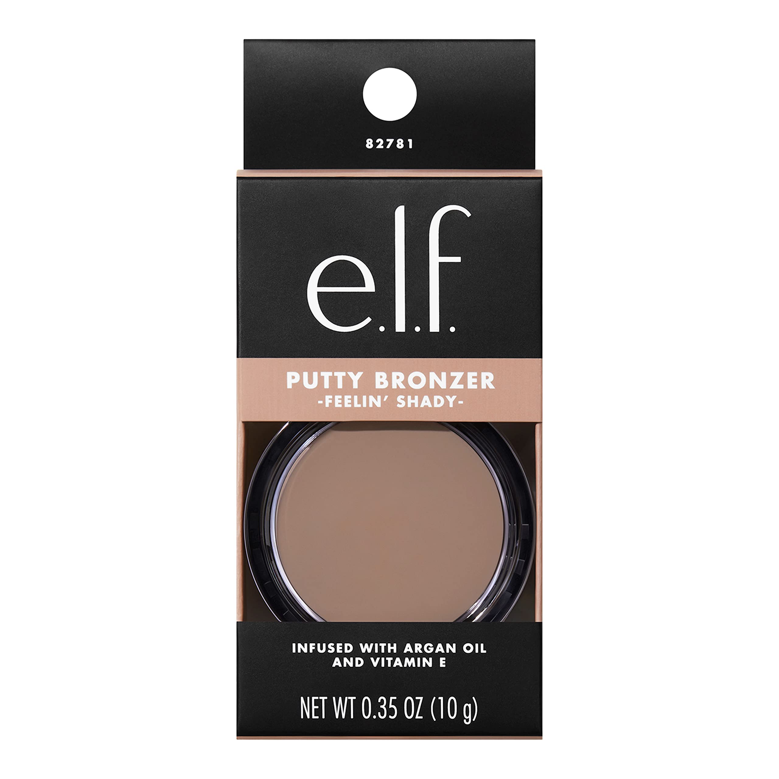e.l.f. Putty Bronzer, Creamy & Highly Pigmented Formula, Creates a Long-Lasting Bronzed Glow, Infused with Argan Oil & Vitamin E, Feelinââ‚¬â„¢ Shady, 0.35 Oz (10g)