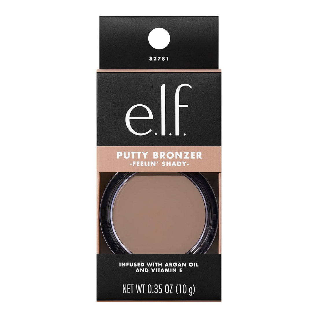 e.l.f. Putty Bronzer, Creamy & Highly Pigmented Formula, Creates a Long-Lasting Bronzed Glow, Infused with Argan Oil & Vitamin E, Feelinââ‚¬â„¢ Shady, 0.35 Oz (10g)