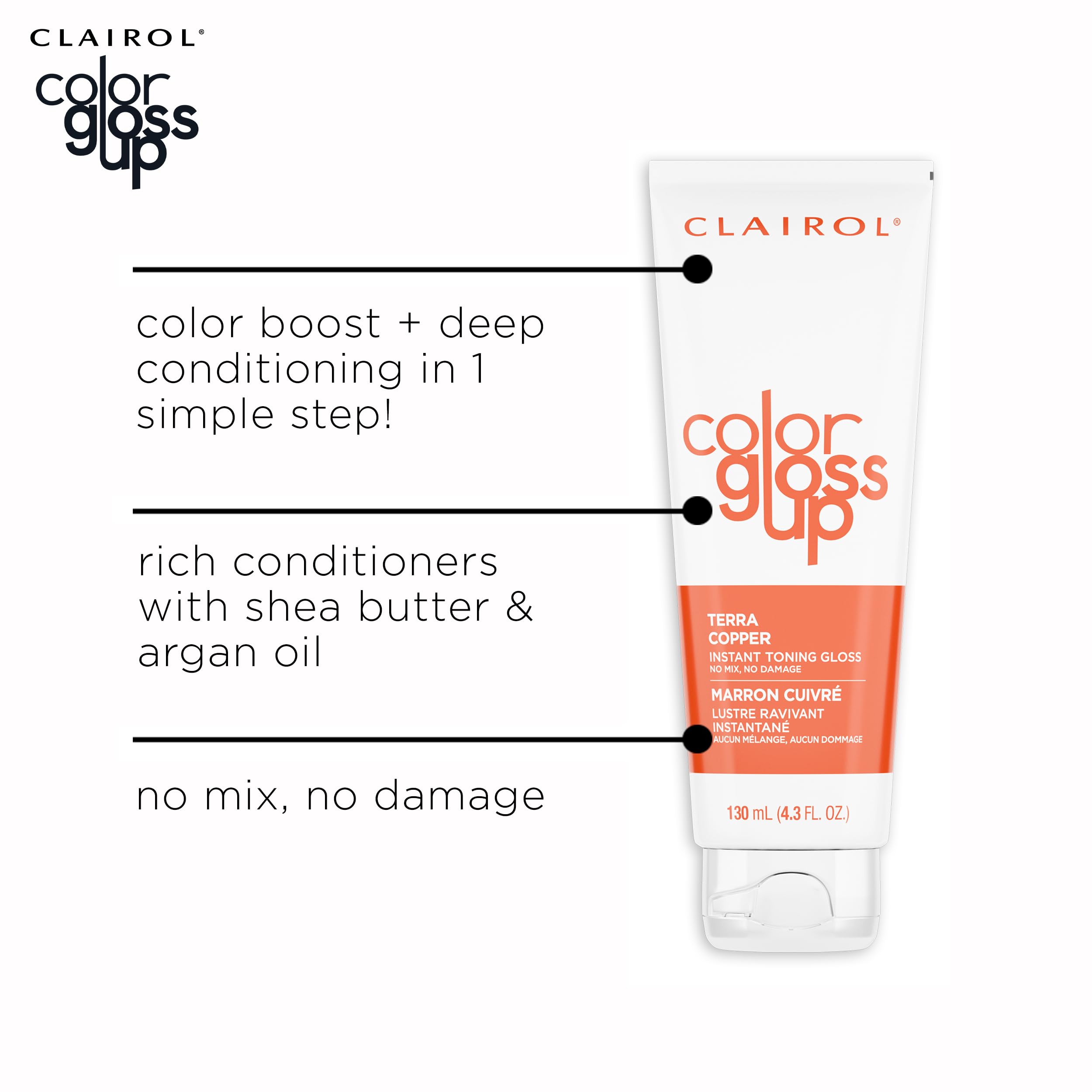 Clairol Color Gloss Up Temporary Hair Dye, Terra Copper Hair Color, Pack of 1