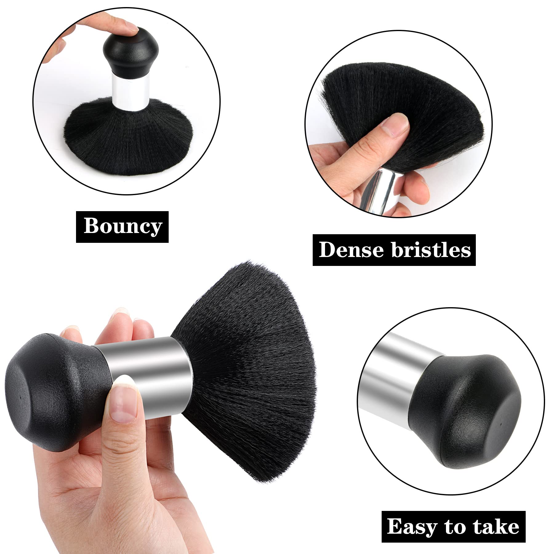 Barber Cape Waterproof Professional Hair Cutting Cape Neck Duster Brush for Haircut Black and White Dots Salon Beard Hairdressing Kits 46.8 × 56 Inches