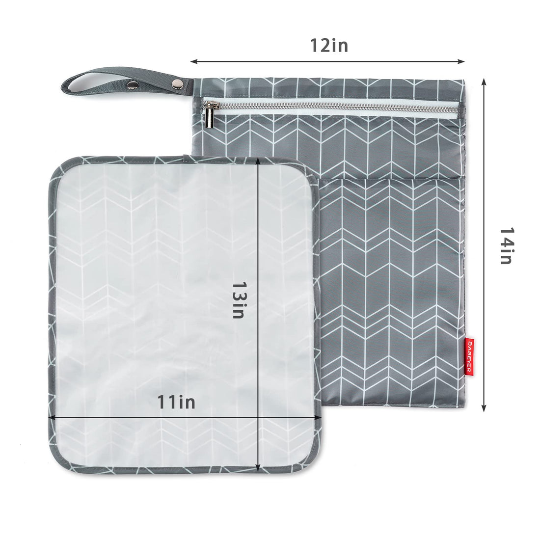 BABEYER Wet Dry Bag for Breast Pump Parts Storage, Waterproof Pump Parts Bag with Place Mat for Moms Pumping at Work-Wave